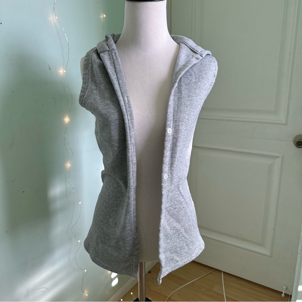 Light Gray Hoodie Vest